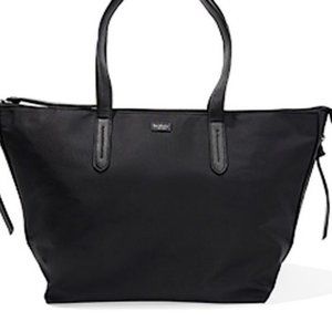 Botkier Nylon Black Polyester Lightweight Zip Tote Carry Bag 19"x12"